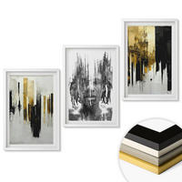 WANDBILDER 3er-Set - 40x60 cm Weißer Rahmen - Kontrastierende abstrakte Porträts - Weiß, Kunststoff (40/60cm) - ArtPrintCave
