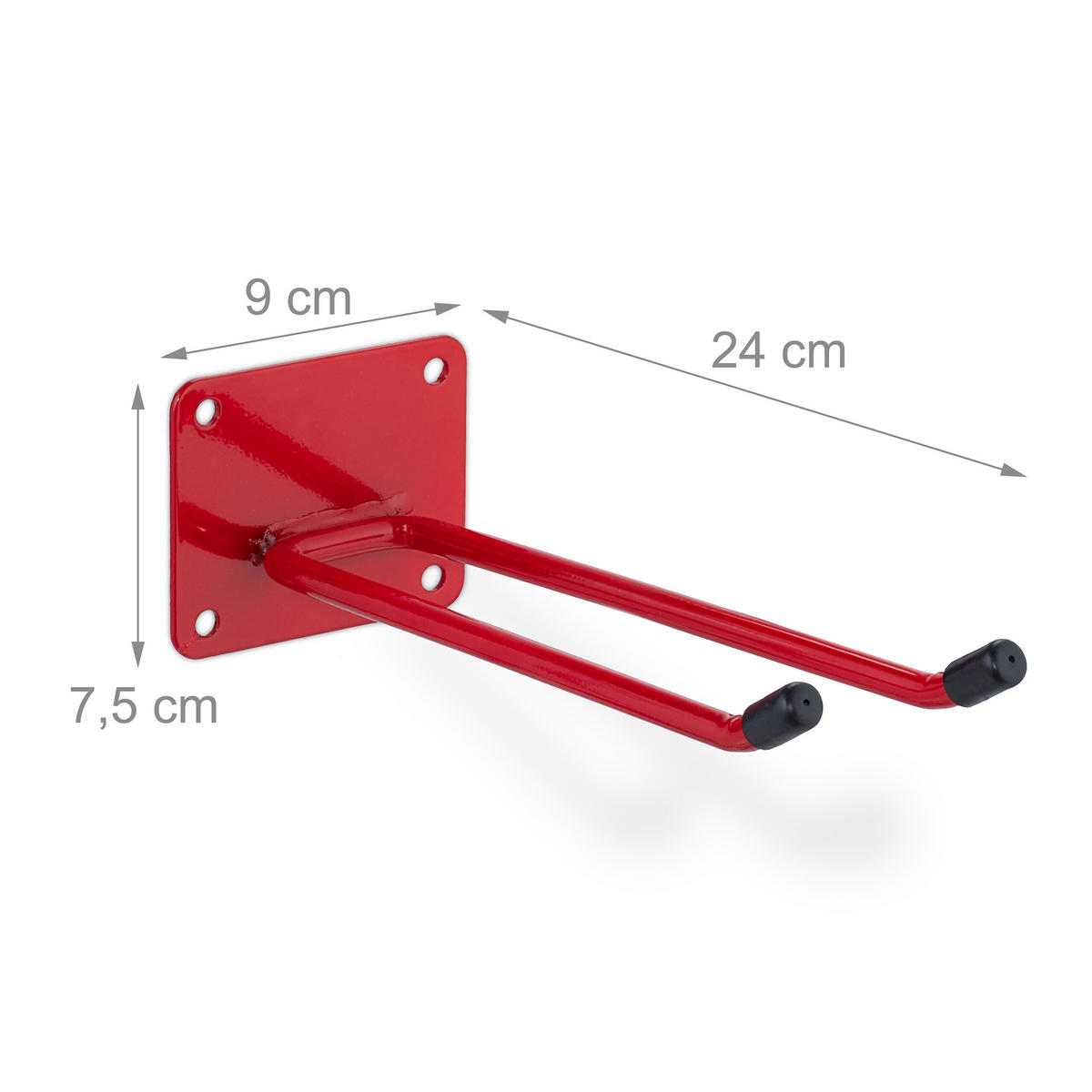 GERÄTEHALTER - Rot, Kunststoff/Metall (9/7.5/24cm) - Relaxdays
