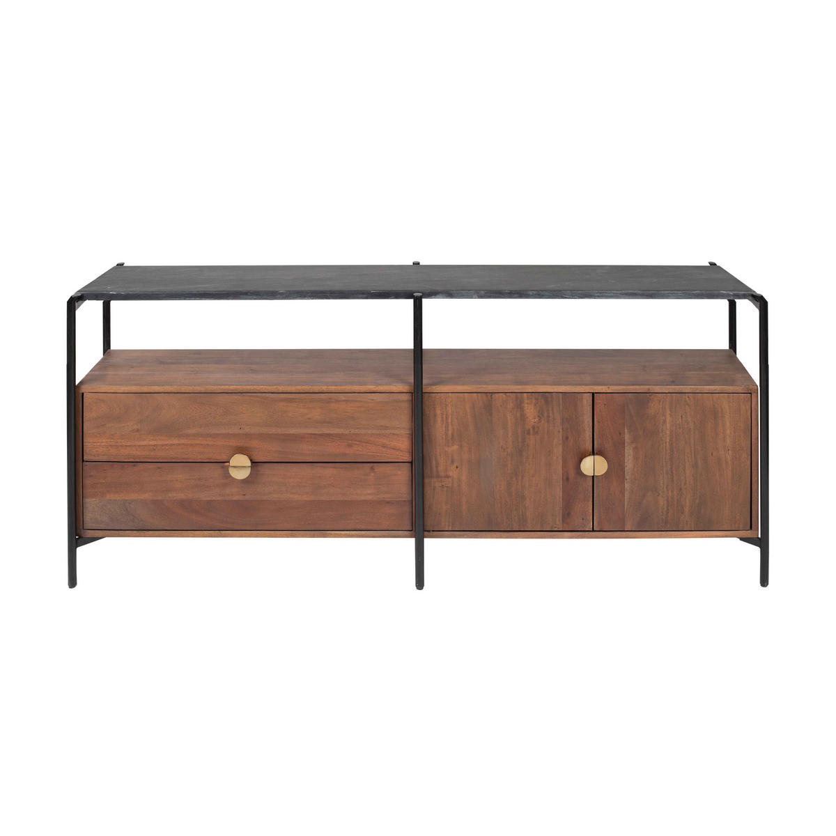 TV-ELEMENT, Braun - Braun, Naturmaterialien (42/70/152cm) - Oviala