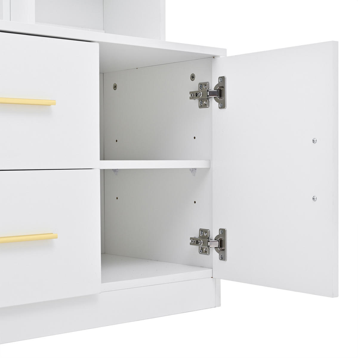 SCHUHSCHRANK aus MDF 90x40x180cm in Weiß mit Spiegel & Soft-Close - Weiß, Holzwerkstoff (90/180/40cm) - Modfu