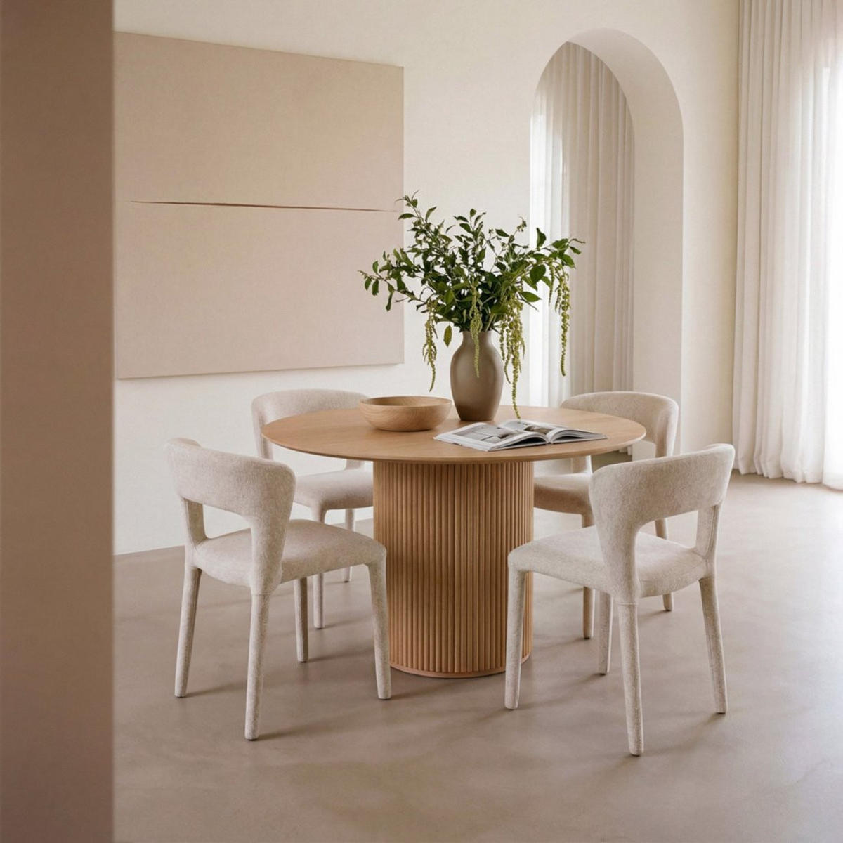 ESSTISCH Vemi Natürlich 120 cm x 75 cm - Naturfarben, Holzwerkstoff (120/120/75cm) - Klast Home