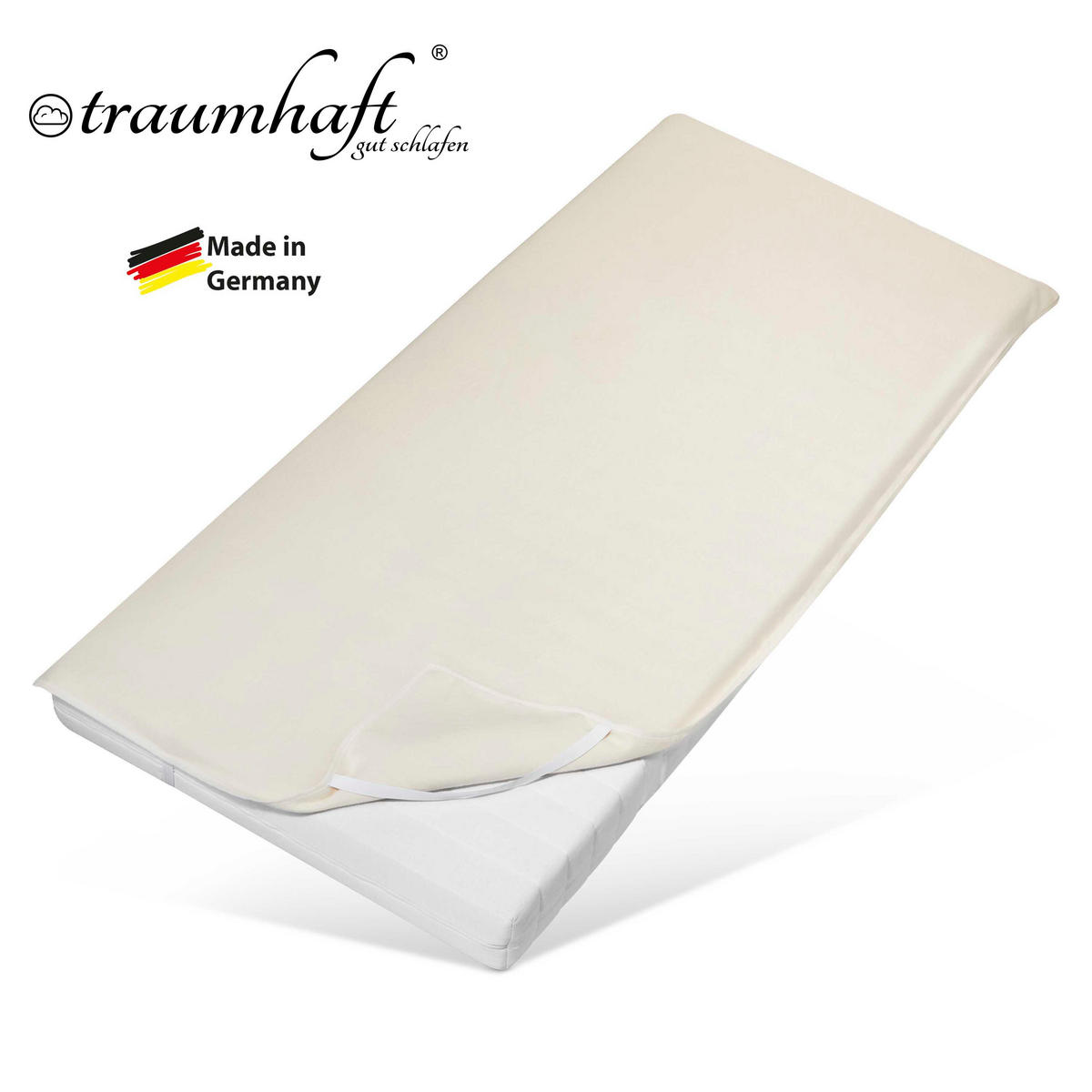 MATRATZENAUFLAGE, Molton, aus 100% Baumwolle, Größe: 90 x 200 cm - Weiß, Naturmaterialien/Textil (90/200cm) - Betten-ABC