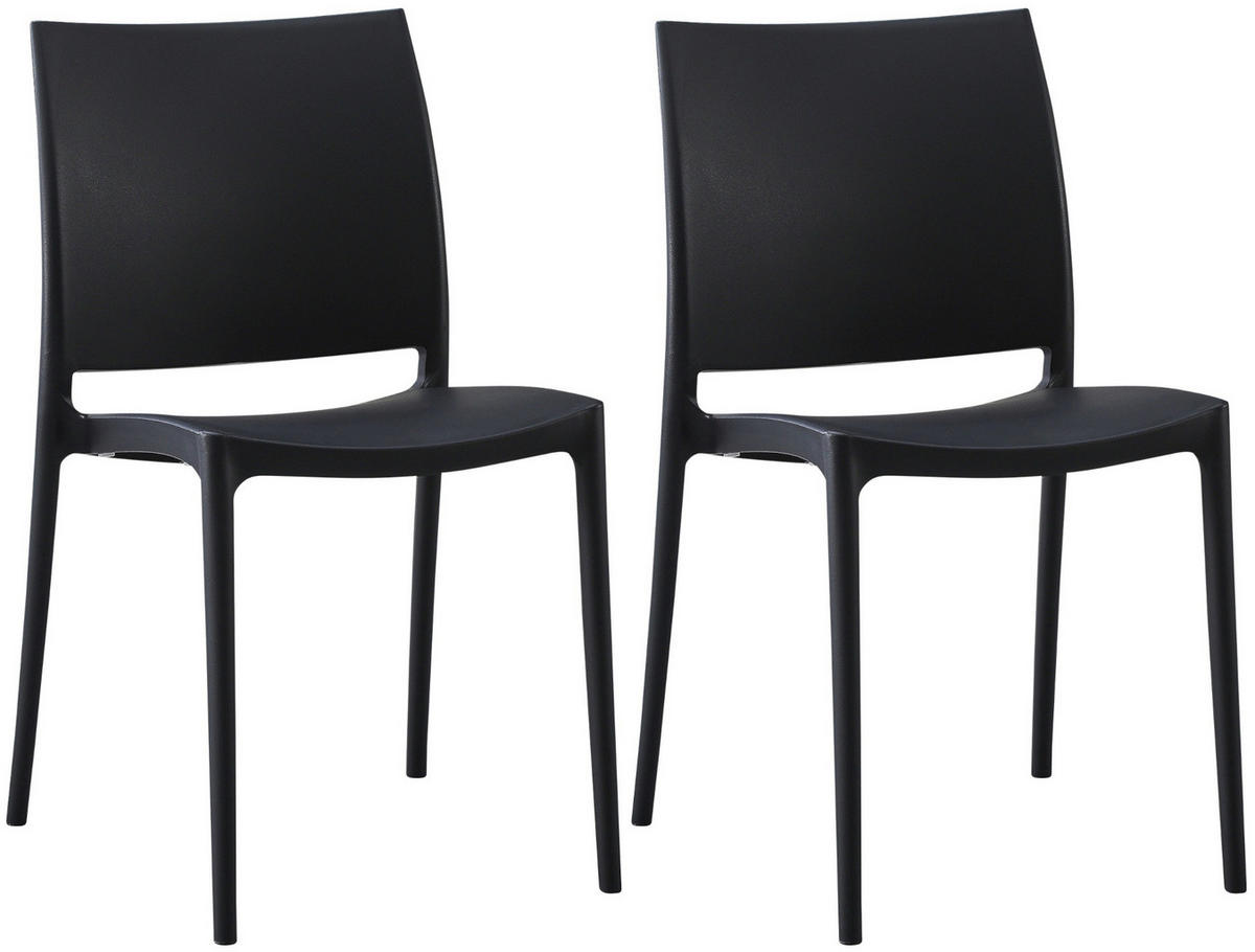 STÜHLE Merle - 2er Set schwarz - Schwarz, Kunststoff (42/81/49cm) - TPFGarden