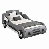 KINDERBETT Autobett mit Stauraum 90x200 cm Grau - Grau, Metall (90/200cm) - Meubliv