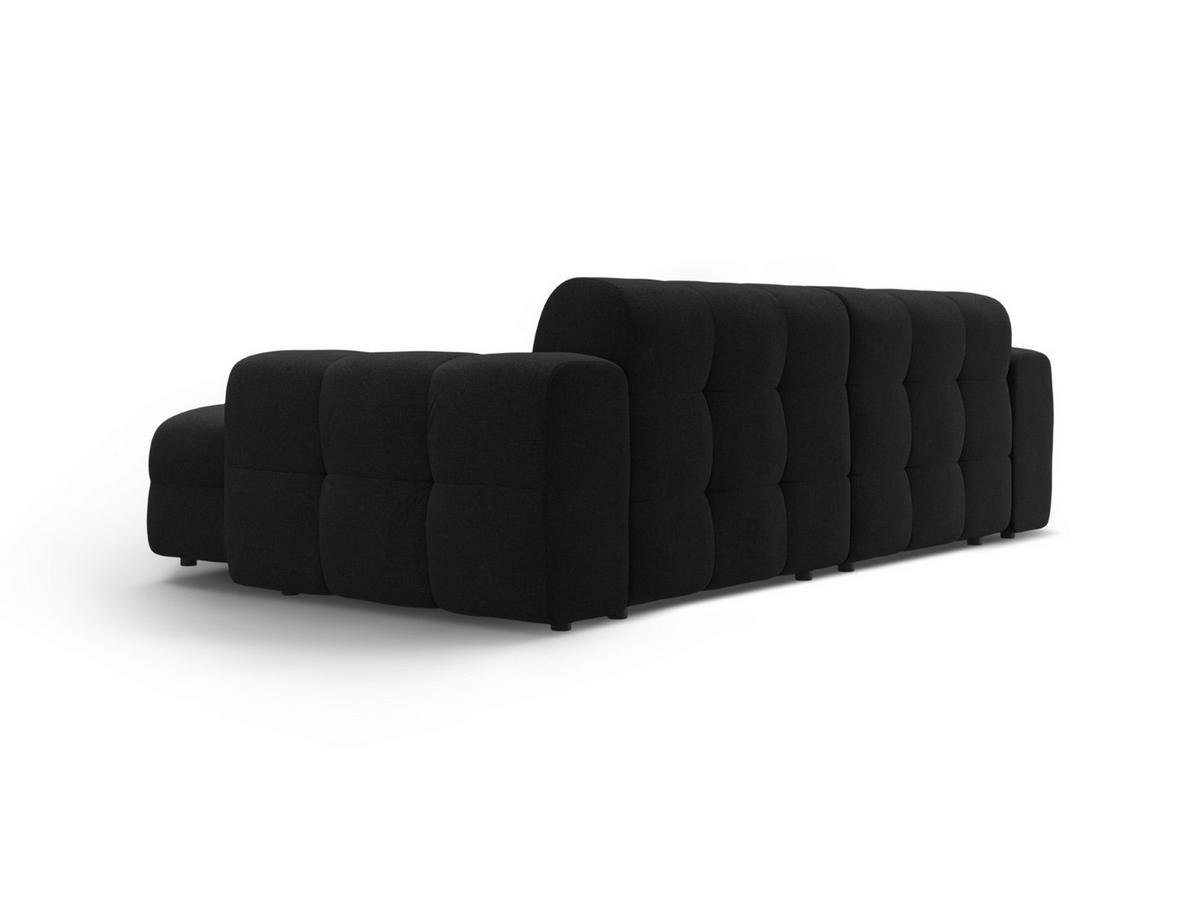 ECKSOFA rechts Kendal aus strukturiertem Stoff schwarz 4 Sitzplätze - Schwarz, Textil (173/256cm) - Micadoni