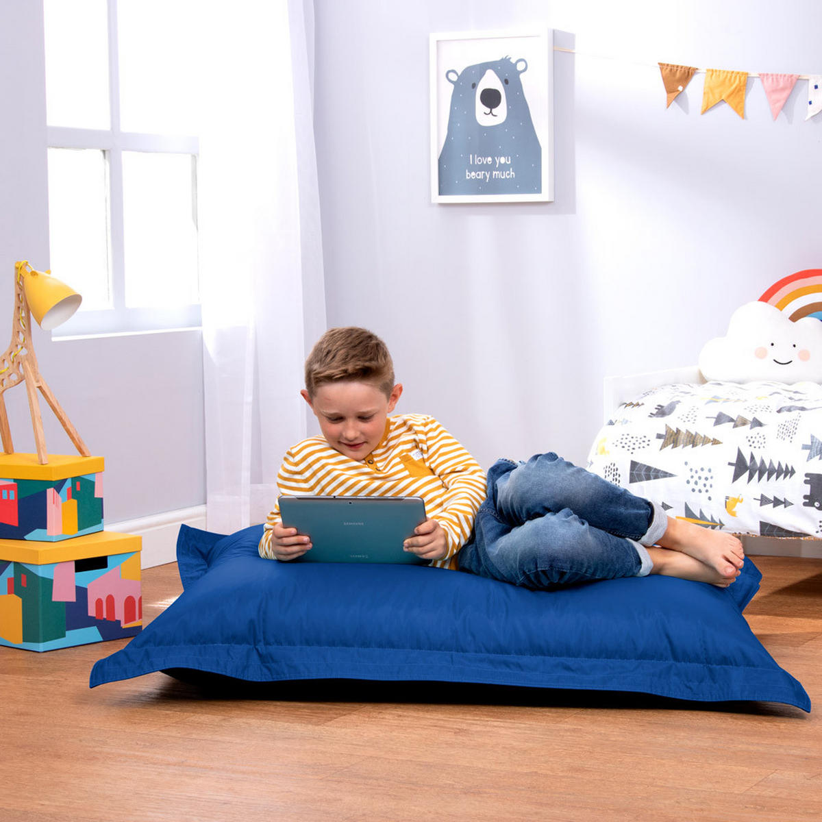 OUTDOORSITZSACK für Kinder - Blau, Kunststoff (100/20/125cm) - Veeva