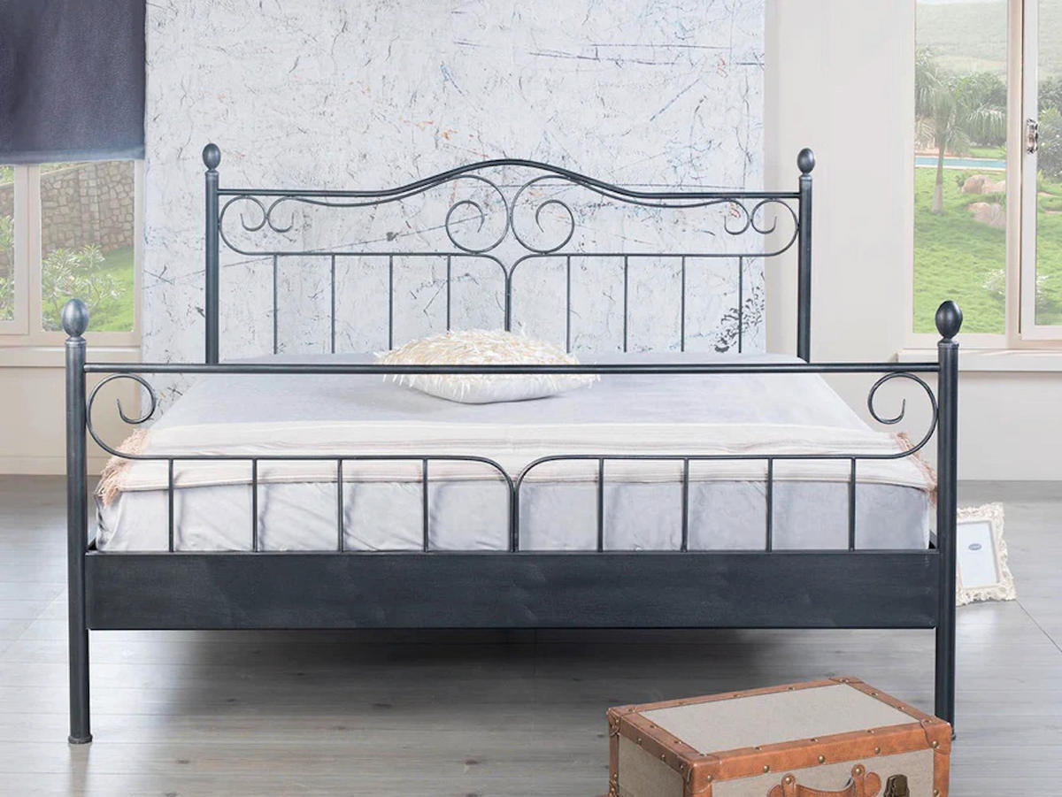 METALLBETT Virgina / 180 x 200 cm / weiss - Weiß, Metall (180/200cm) - BED BOX