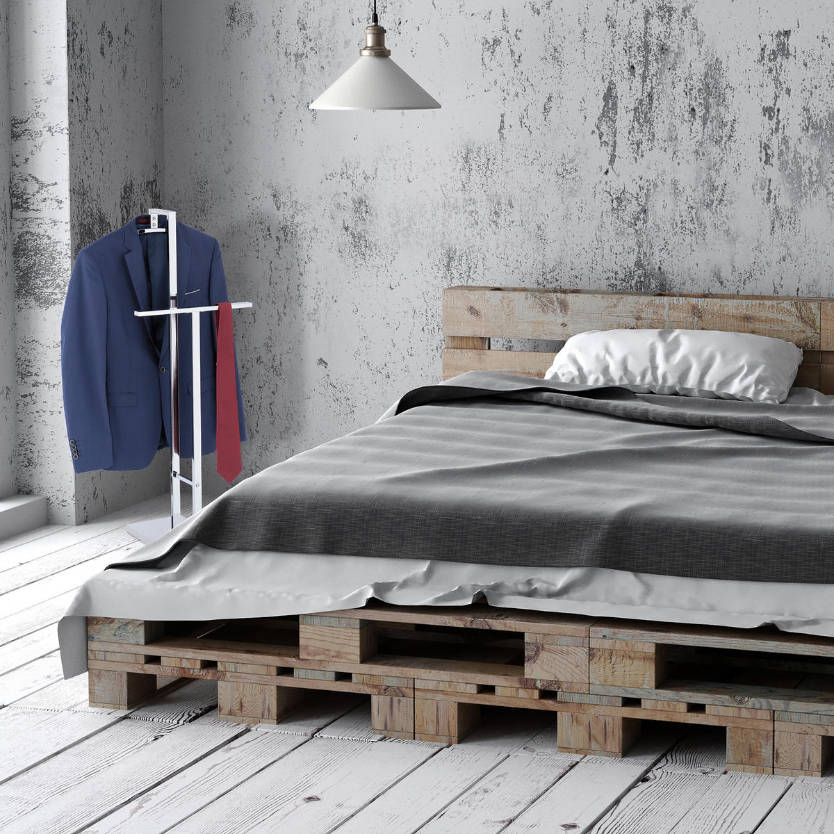 HERRENDIENER - Silberfarben, Metall (46/102/32cm) - Relaxdays
