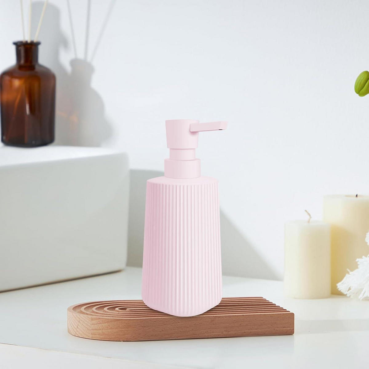 SEIFENSPENDER Glas Rosa 250ml 2er Set - Rosa, Glas (7/18/7cm)