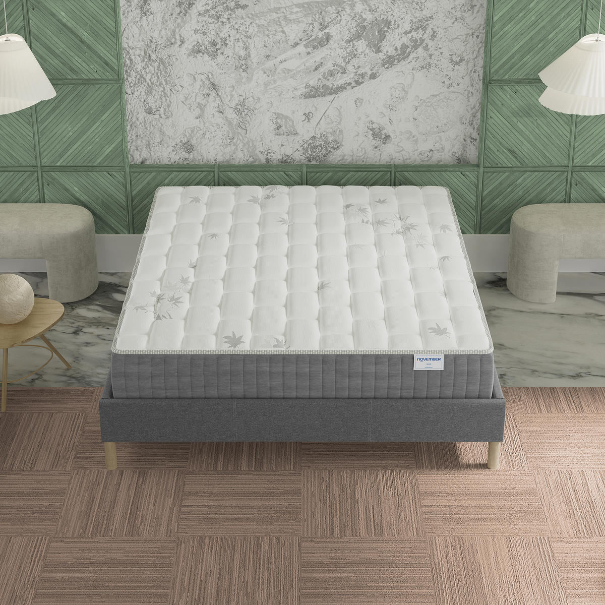 GEL-TASCHENFEDERKERNMATRATZE Höhe 25cm 120x190cm - Weiß, Naturmaterialien (120/190cm) - November Sleep