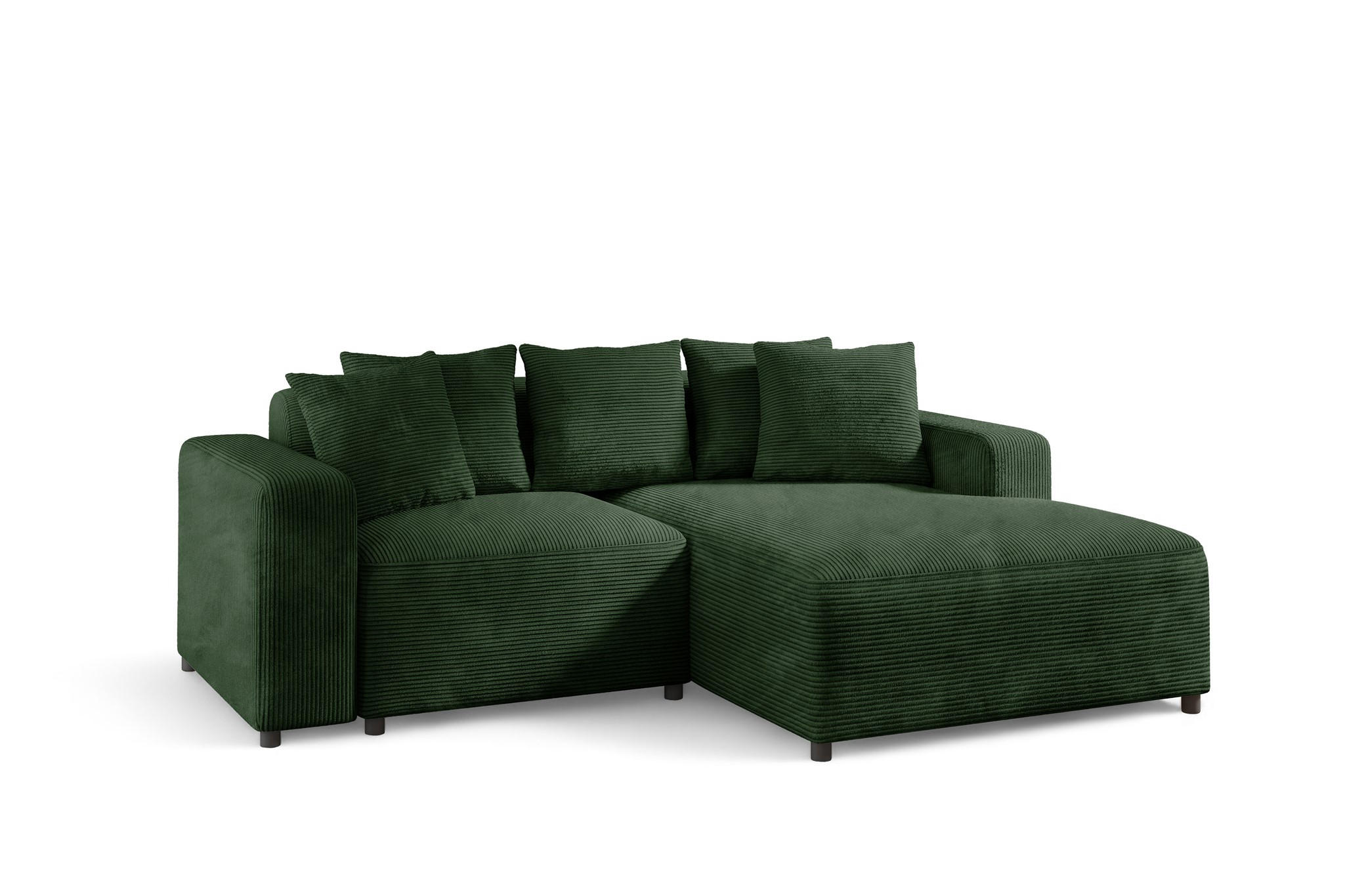 ECKSOFA Megan Xs In Stoff Poso - Dunkelgrün, Holzwerkstoff/Textil (240/165cm) - Fun Möbel