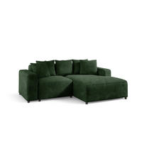 ECKSOFA Megan Xs In Stoff Poso - Dunkelgrün, Holzwerkstoff/Textil (240/165cm) - Fun Möbel