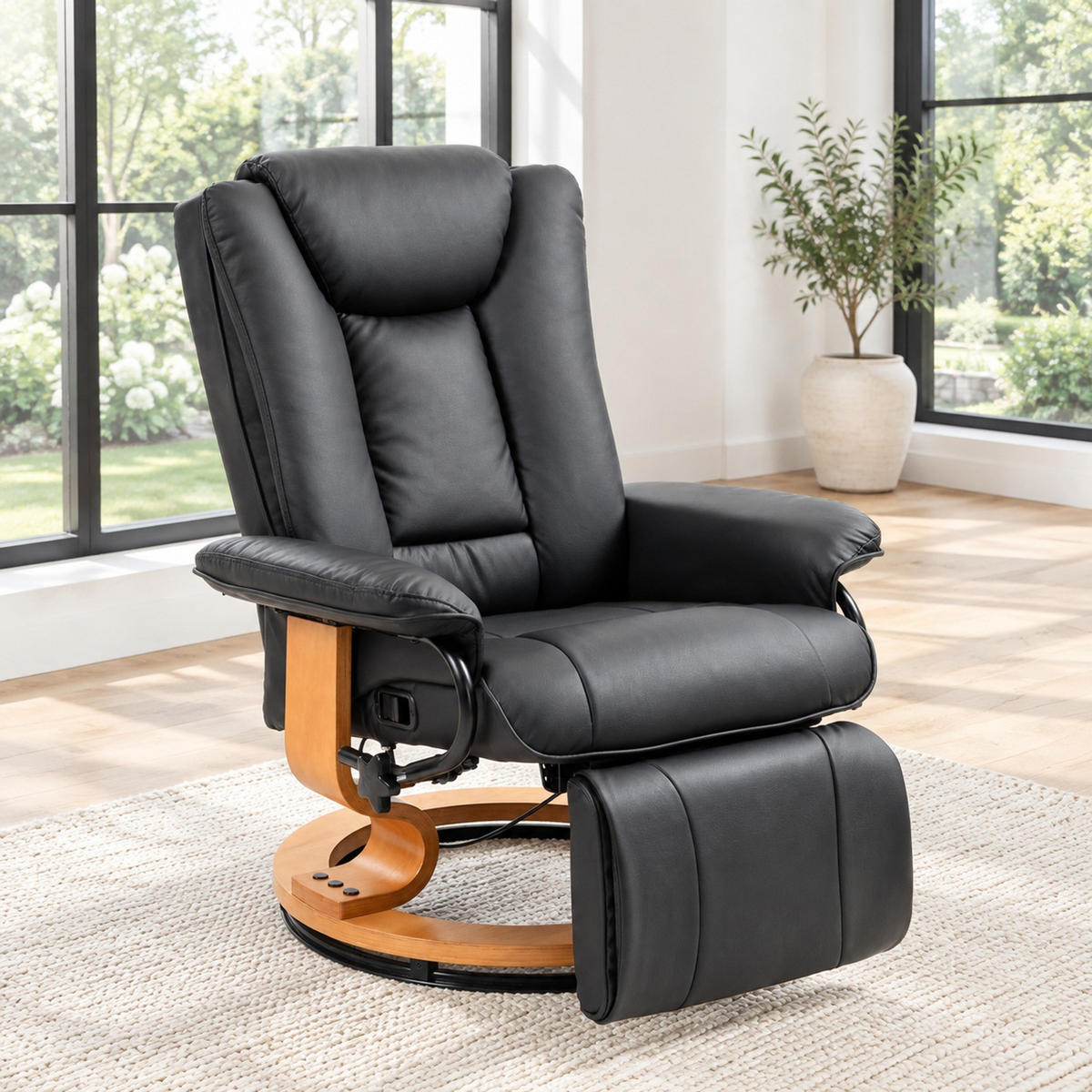 RELAXSESSEL in Schwarz 88x78x103 cm mit 360°-Drehfunktion und verstellbarer Rückenlehne - Schwarz, Kunststoff (78/103/88cm) - IVMEU