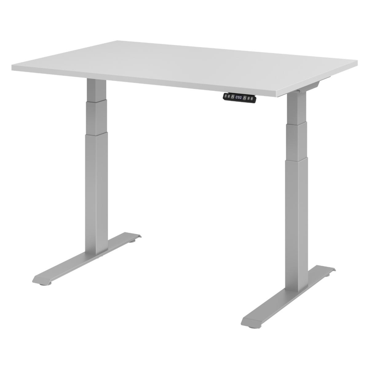 SCHREIBTISCH elektrisch XDKB 80/120/74 cm in Grau/Silberfarben - Silberfarben/Grau, Holzwerkstoff (80/120/74cm) - bümö