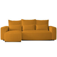 ECKSOFA Travis mit Bettkasten und Schlaffunktion, L-Form, Boucle, Universal - Honig, Holzwerkstoff (248/148cm) - 4ALL HOME