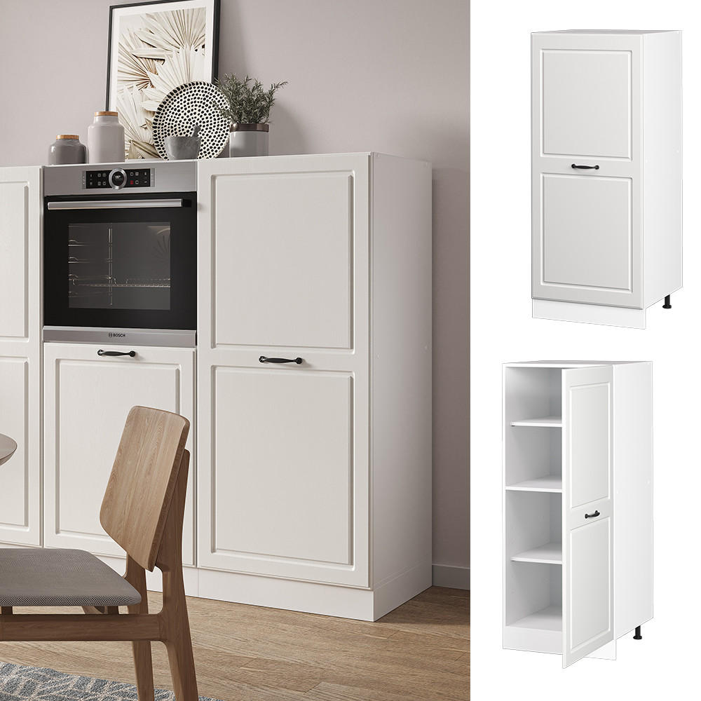 HOCHSCHRANK R-Line Weiß Landhaus 60 cm - Weiß, Holzwerkstoff (60/143/57cm) - Vicco