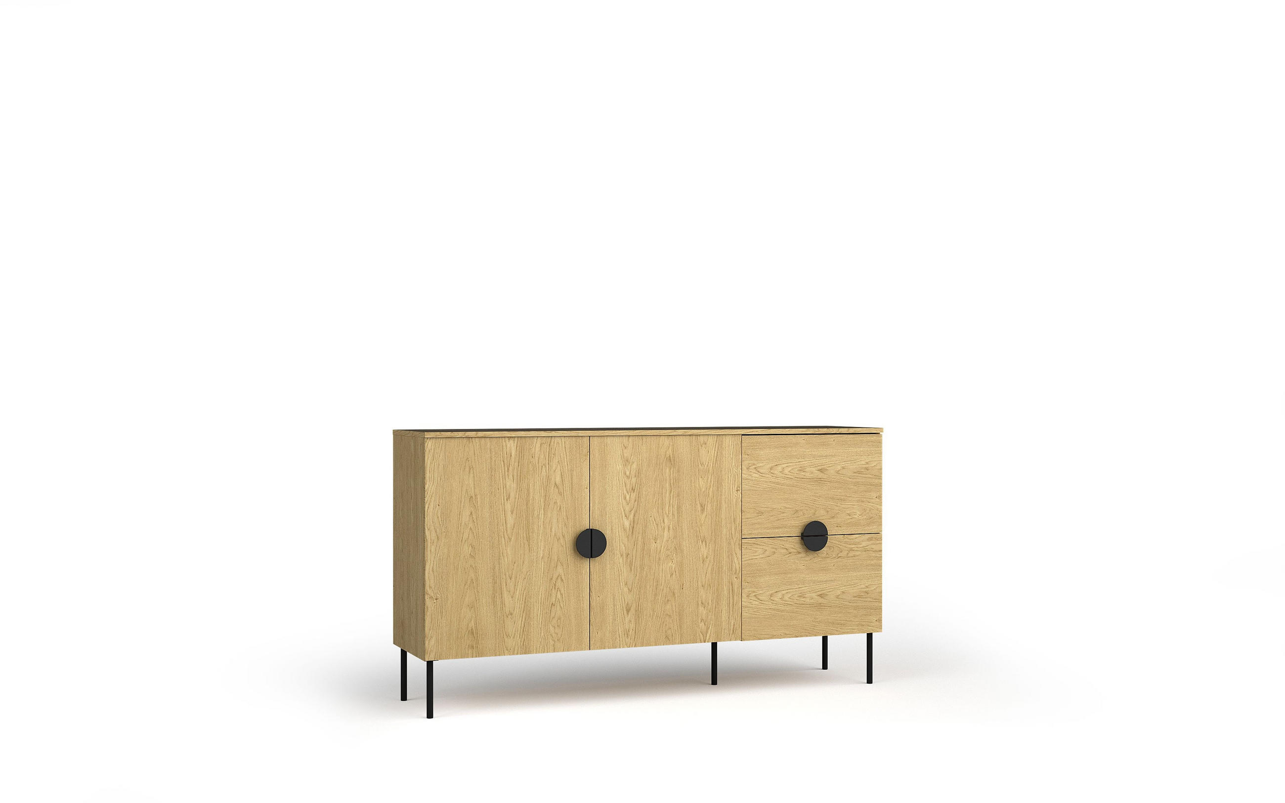 Raumhirsch Furniture Kommode Eiche Bianco 160x88x40 cm