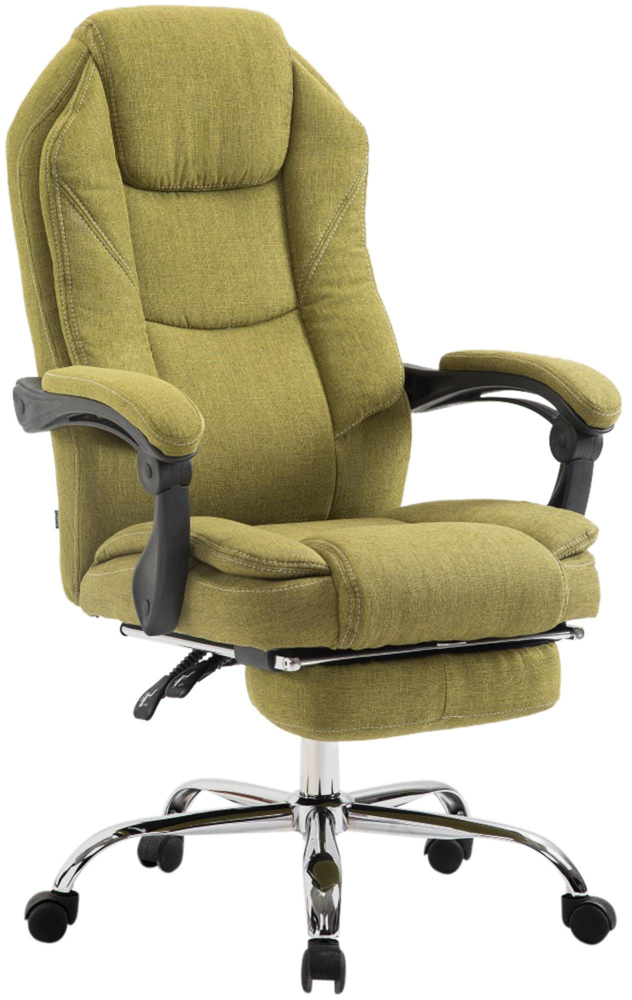 CHEFSESSEL Stoff Grün - Chromfarben/Grün, Textil/Metall (67/114/64cm) - CLP