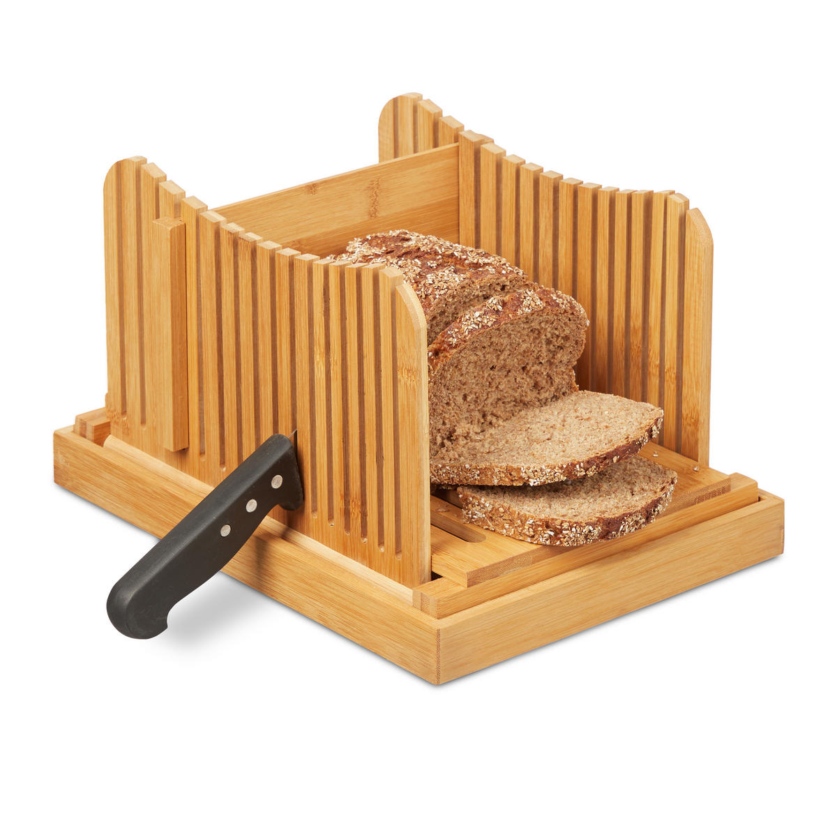 BROTSCHNEIDEHILFE - Hellbraun, Holz (23.5/31.5cm) - Relaxdays
