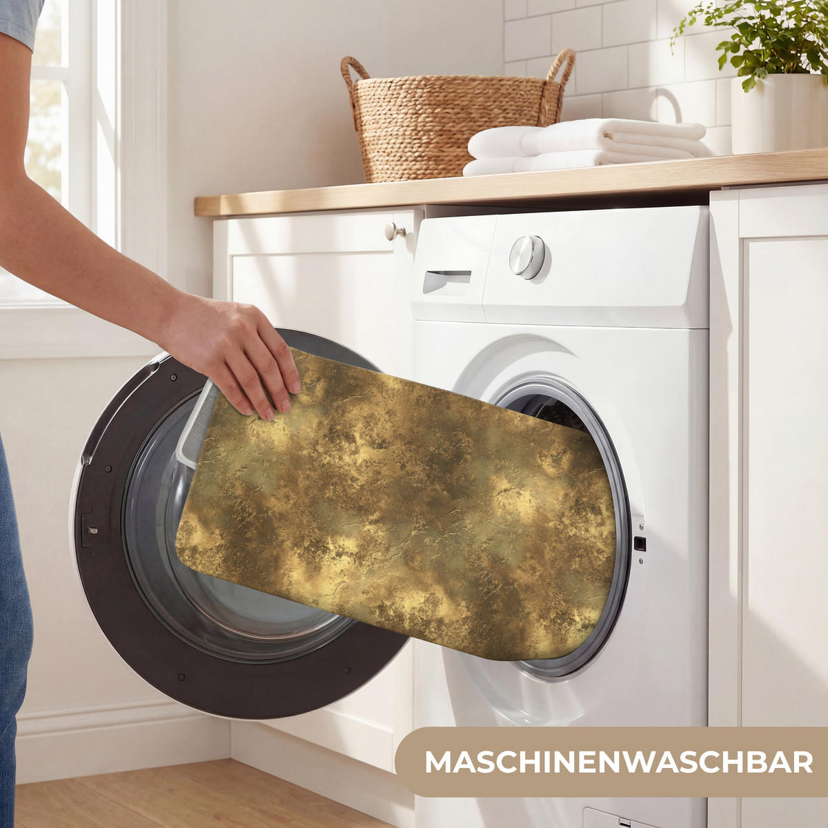 WC-VORLEGER Antik - Metallic-Look - Gold WC Teppich 40x60 cm - Goldfarben, Kunststoff/Textil (40/1cm) - OnlyWow