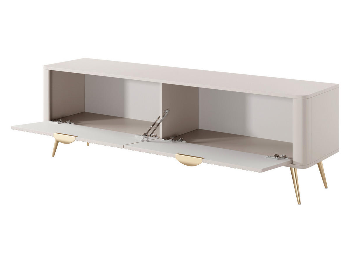 BÜCHERREGAL Lante - Beige/Goldfarben, Holzwerkstoff/Metall (88/194/38cm) - MIRJAN24