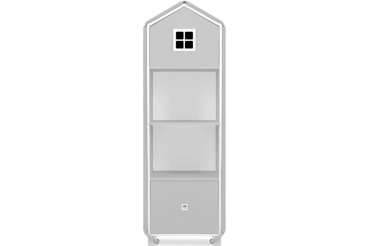 BEZUG-FÜR-BÜCHERREGAL MIRUM Abdeckung, grau - Grau, Textil (152/3/47cm) - KONSIMO®