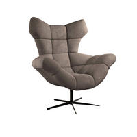 SESSEL SENSI Relaxstuhl mit 360° Drehung und Schwingfunktion – Lux-Schaumkissen, Cappuccino, 104x46x119 cm - Creme/Schwarz, Holz/Textil (104/119/84cm) - DomoHome