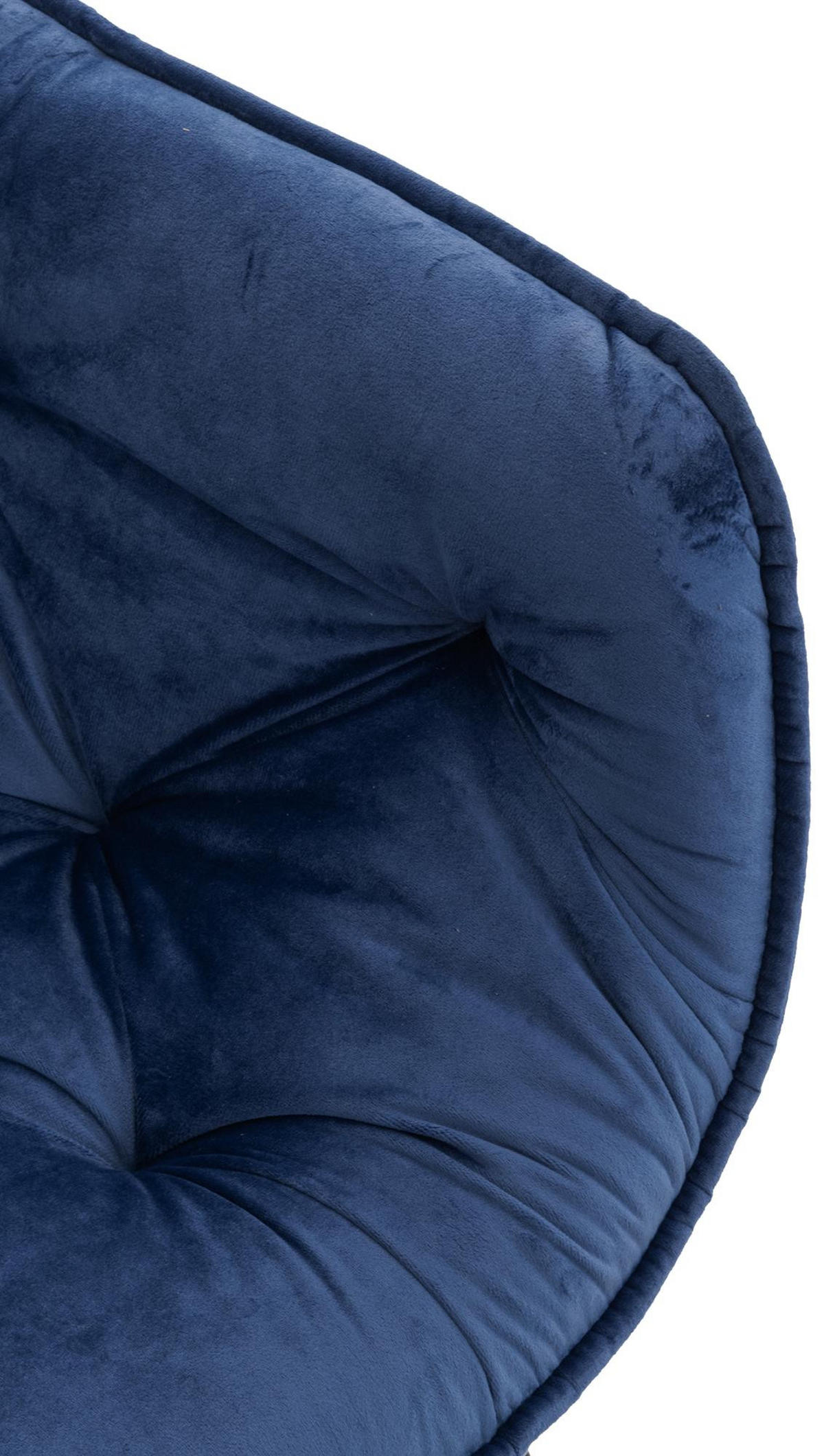 ARMLEHNENSTUHL 2er Set Samt Dunkelblau - Schwarz/Dunkelblau, Textil/Metall (58/83/62cm) - CLP