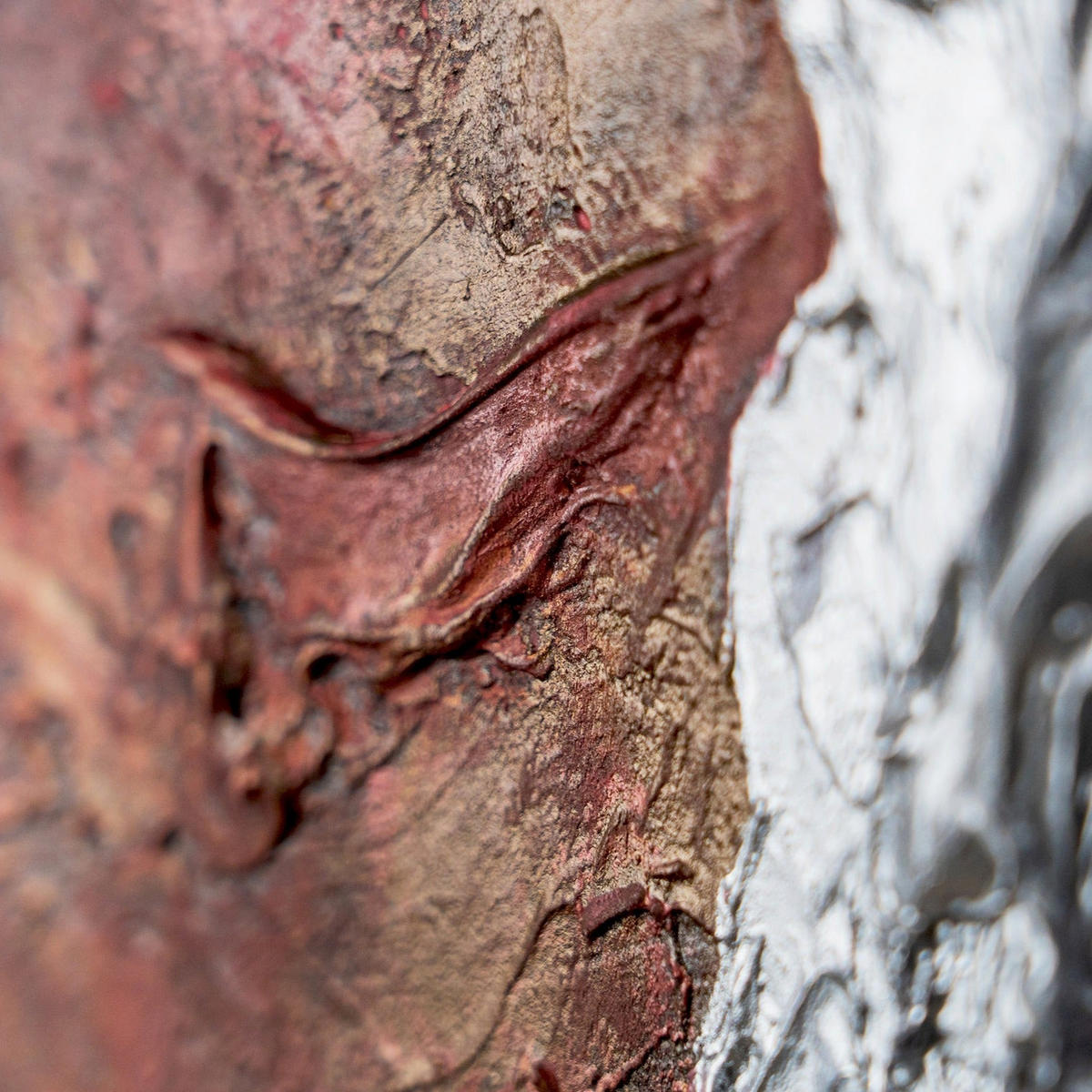 GEMÄLDE Erde nachtleuchtend 100 cm - Rot, Holz (100/4cm) - YS-art gallery