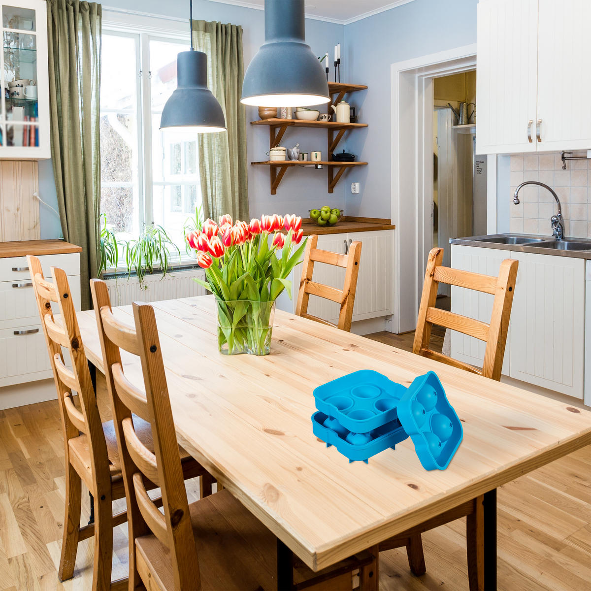 2xEISWÜRFELFORM - Blau, Kunststoff (12.5/5/12.5cm) - Relaxdays