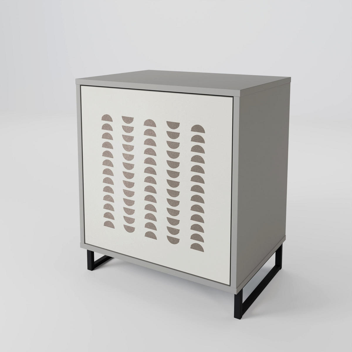 SIDEBOARD HARMONY ESSENCE, Grau, 57,5x42x75,5 cm, Goldfarbene Metallfüße - Goldfarben/Multicolor, Holzwerkstoff/Metall (57.5/75.5/42cm) - SpaceRebels