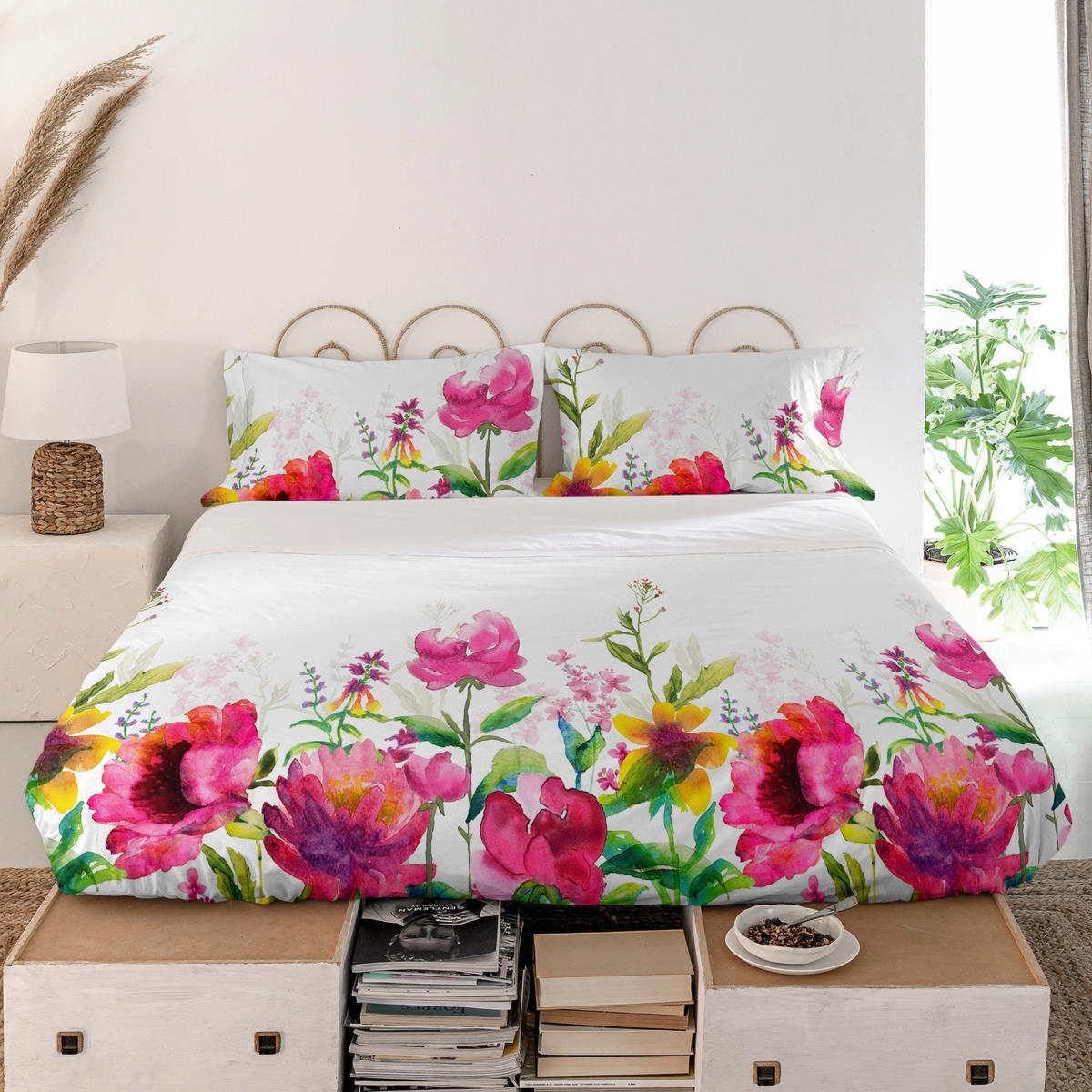 OBERBETTLAKEN cassia 180x270 cm mehrfarbig - Multicolor, Textil (180/270cm) - Happy Friday