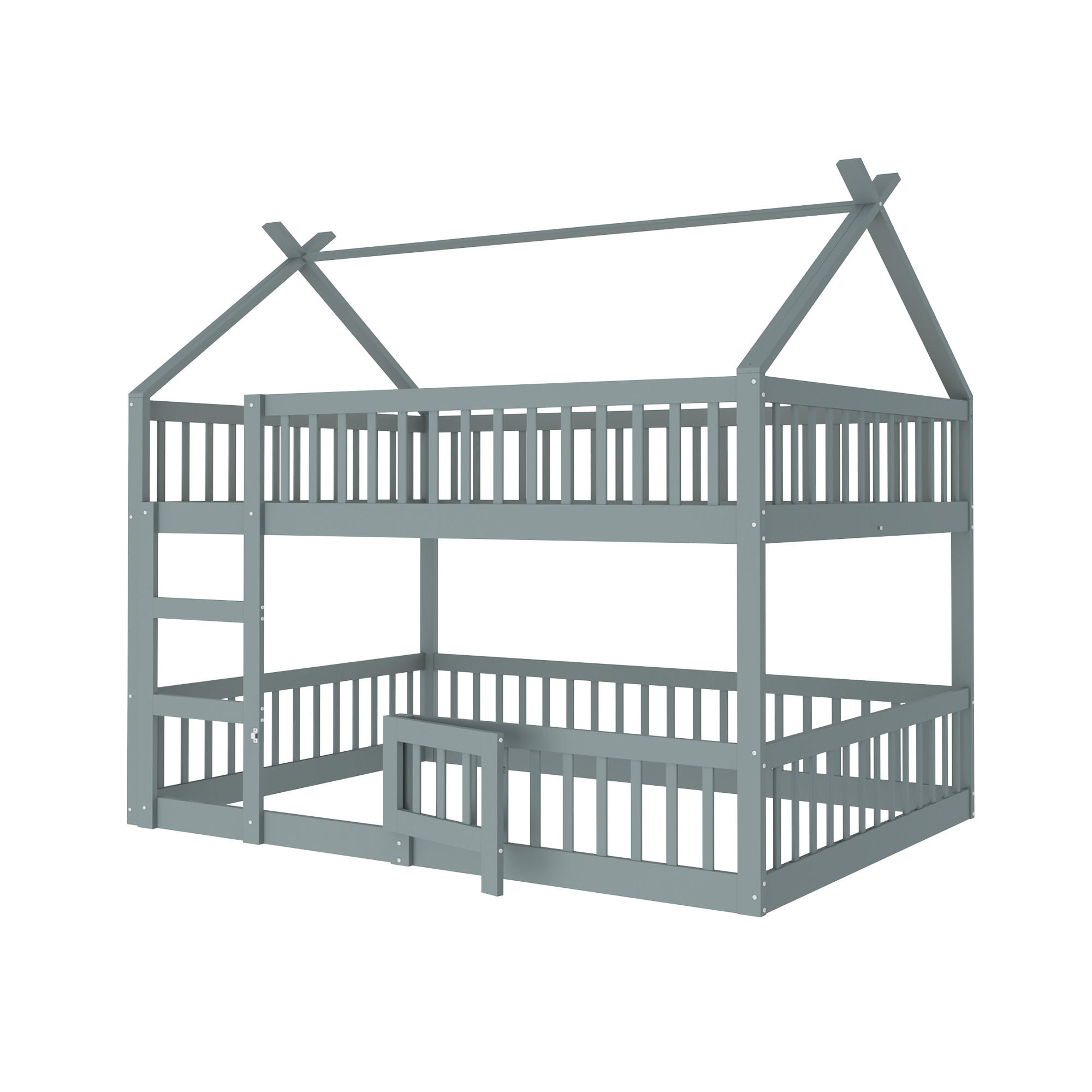 ETAGENBETT 140x200 cm Treppe grau - Grau, Holz (140/200cm) - LEBENLANG