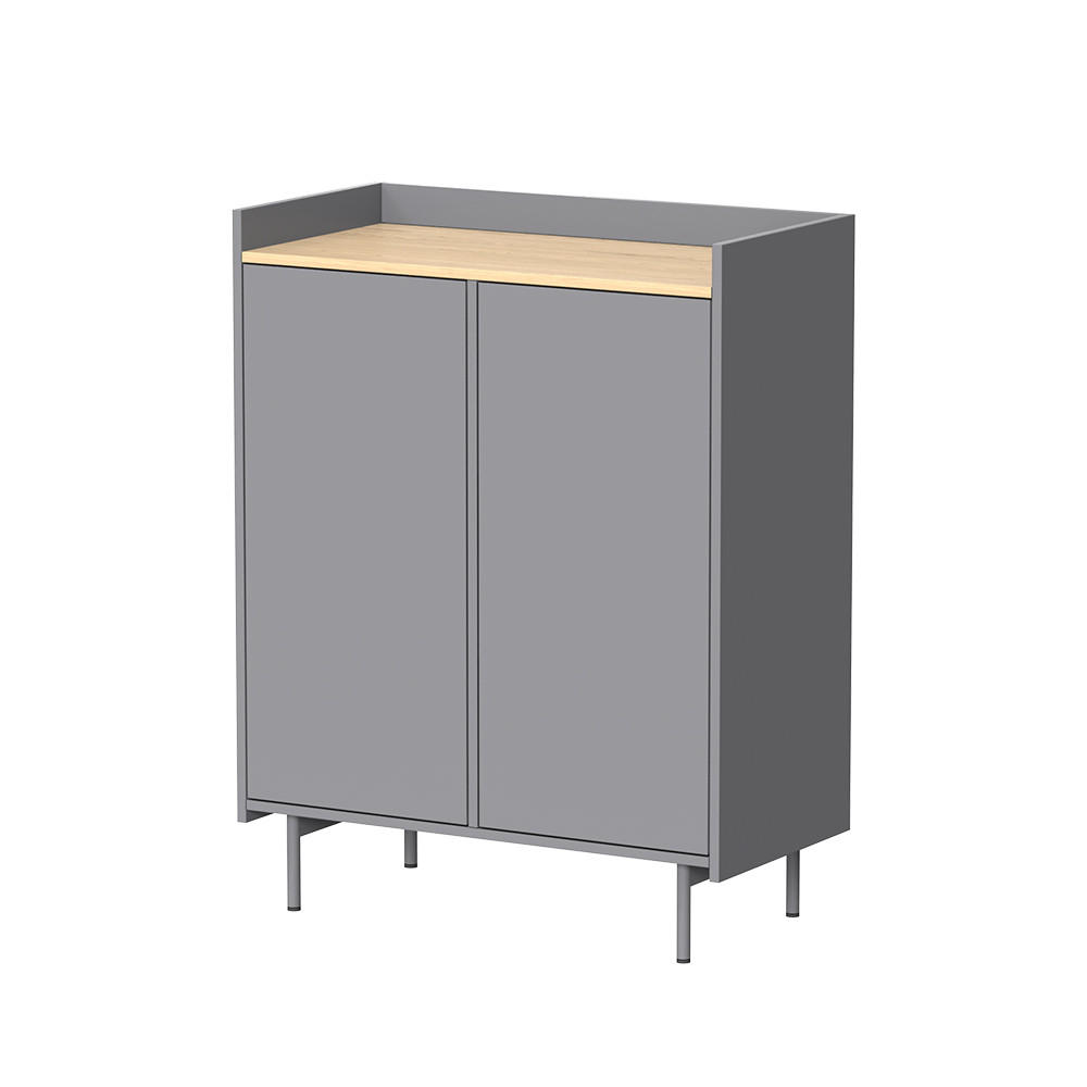 KOMMODE Velina Grau/Eiche 80 x 103 cm mit 6 Fächern - Eichefarben/Grau, Holzwerkstoff (80/103/40cm) - Vicco