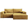 ECKSOFA Pablo Mini mit Schlaffunktion Gelb Cord - Gelb, Textil (255/148cm) - Bromarkt