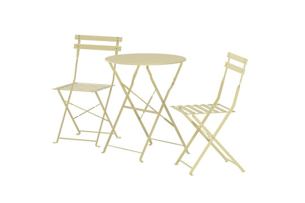 GARTENSET, Tao, Hellgelb, Stahl, 60 x 60 x 71 cm, 3-teilig - Hellgelb, Metall - ebuy24