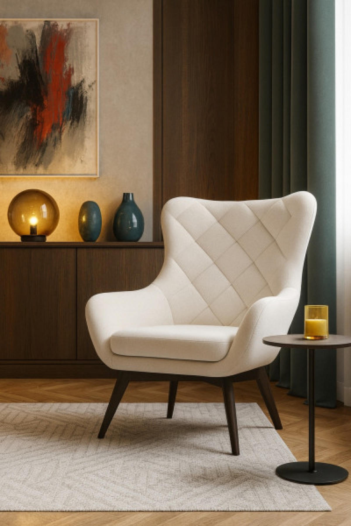 SESSEL Weiß LISA CARO Bequeme Holzbeine - Weiß, Textil (88/108/88cm) - Sepro Meble