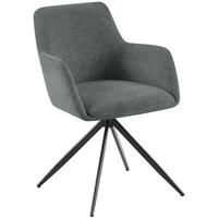 ARMLEHNENSTUHL Stoff Grau - Schwarz/Grau, Textil/Metall (56/81/62cm) - CLP