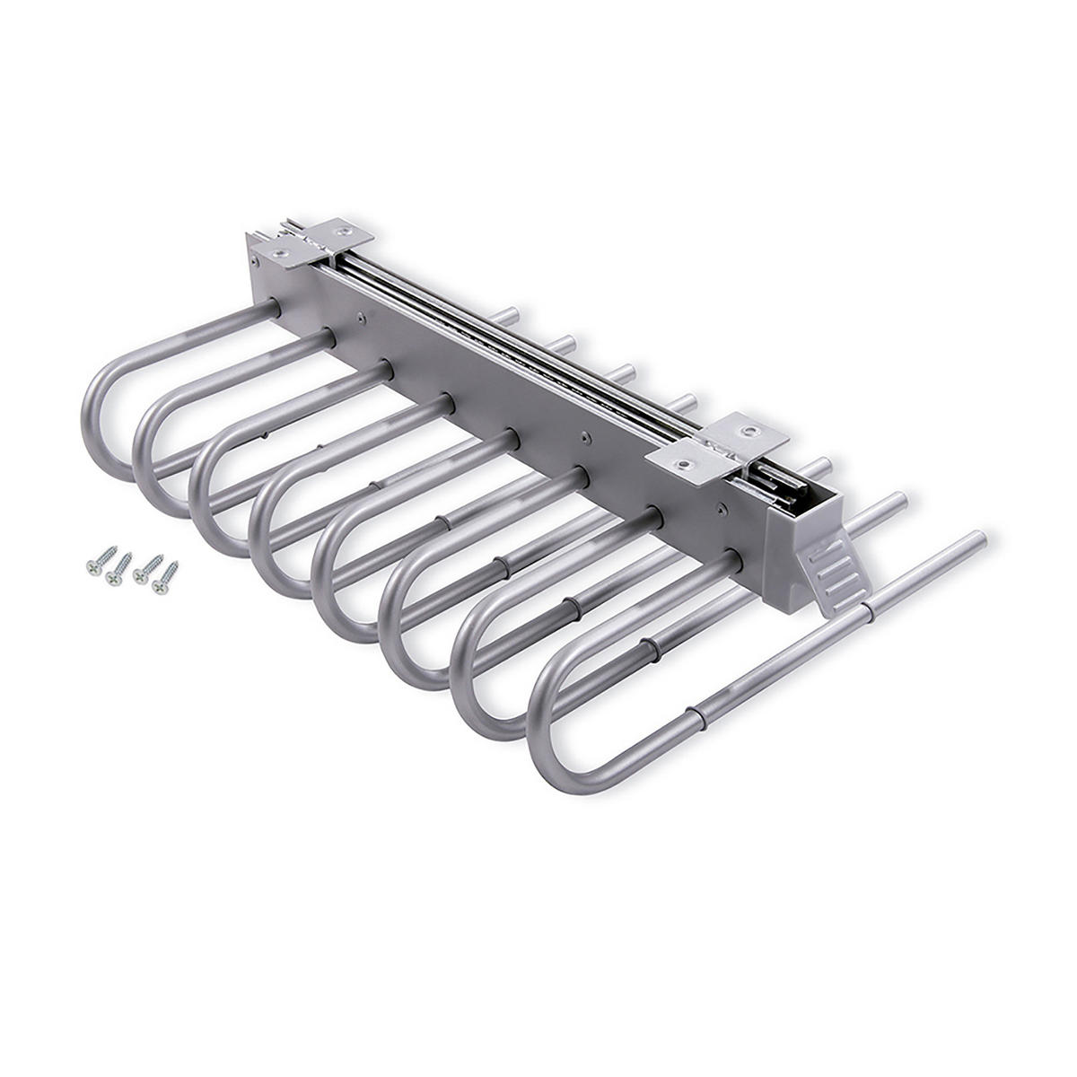 HOSENBÜGEL Ausziehbarer, Links, Grau metallic, Stahl und Kunststoff - Silberfarben, Metall (35/13/49.8cm) - EMUCA