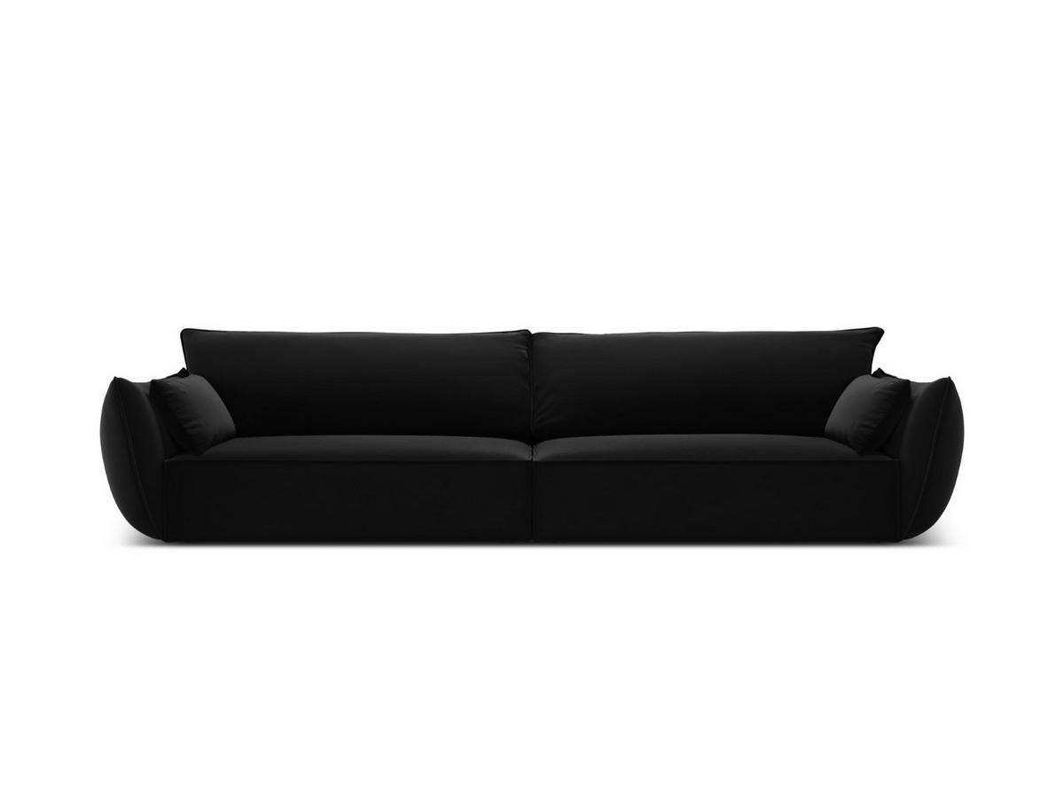 SOFA Kaelle aus Samt schwarz 4 Sitzplätze - Schwarz, Textil (110/85/248cm) - Micadoni