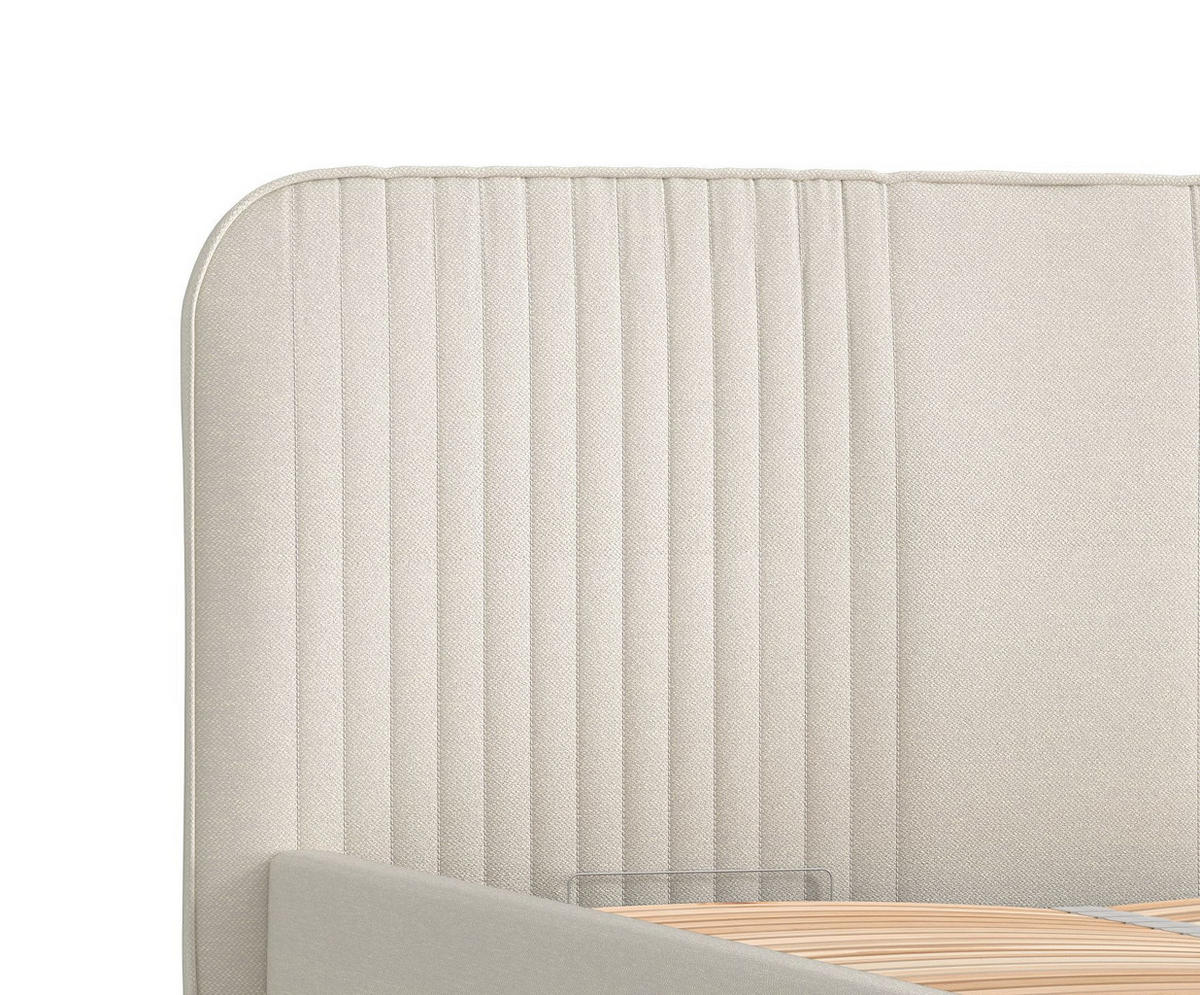 POLSTERBETT Livy Beige 120/200 cm im Webstoff - Beige/Naturfarben, Holz/Holzwerkstoff (120/200cm) - Maison de Reve