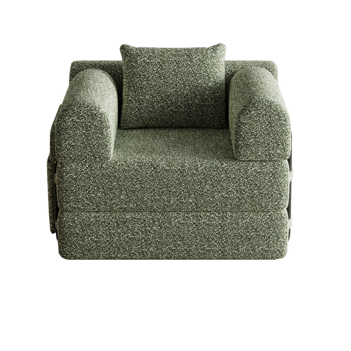 SCHLAFSOFA in Grün – 2-in-1 mit Armlehnenfach und Chenillebezug - Grün, Textil (94/49.5/181.6cm) - BEAOK