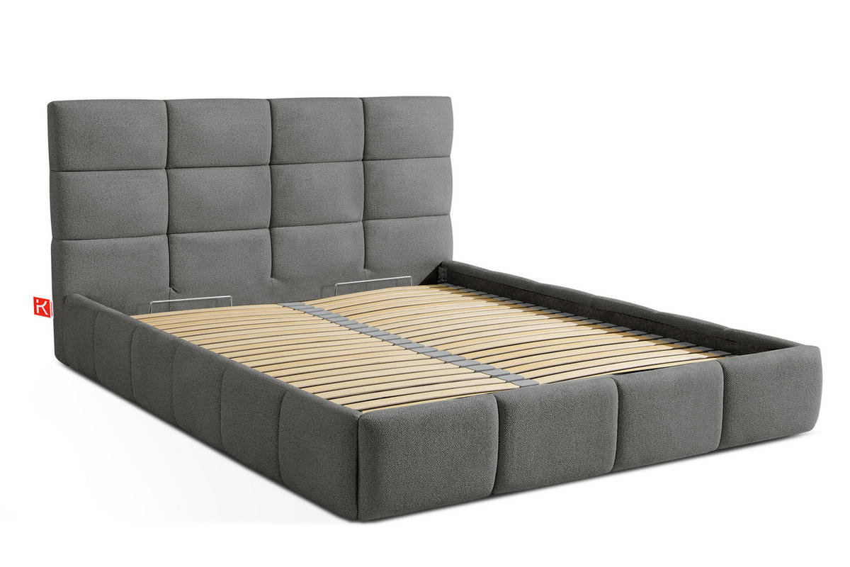 POLSTERBETT ALTOS Bouclé, dunkelgrau - Dunkelgrau, Holz/Holzwerkstoff (140/200cm) - KONSIMO®