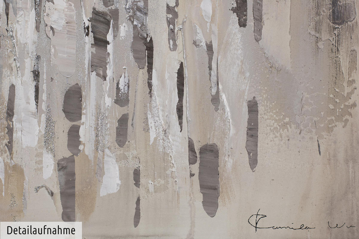 ACRYLBILD HANDGEMALT 80/80 cm - Grau, Holz/Textil (80/80cm) - KUNSTLOFT