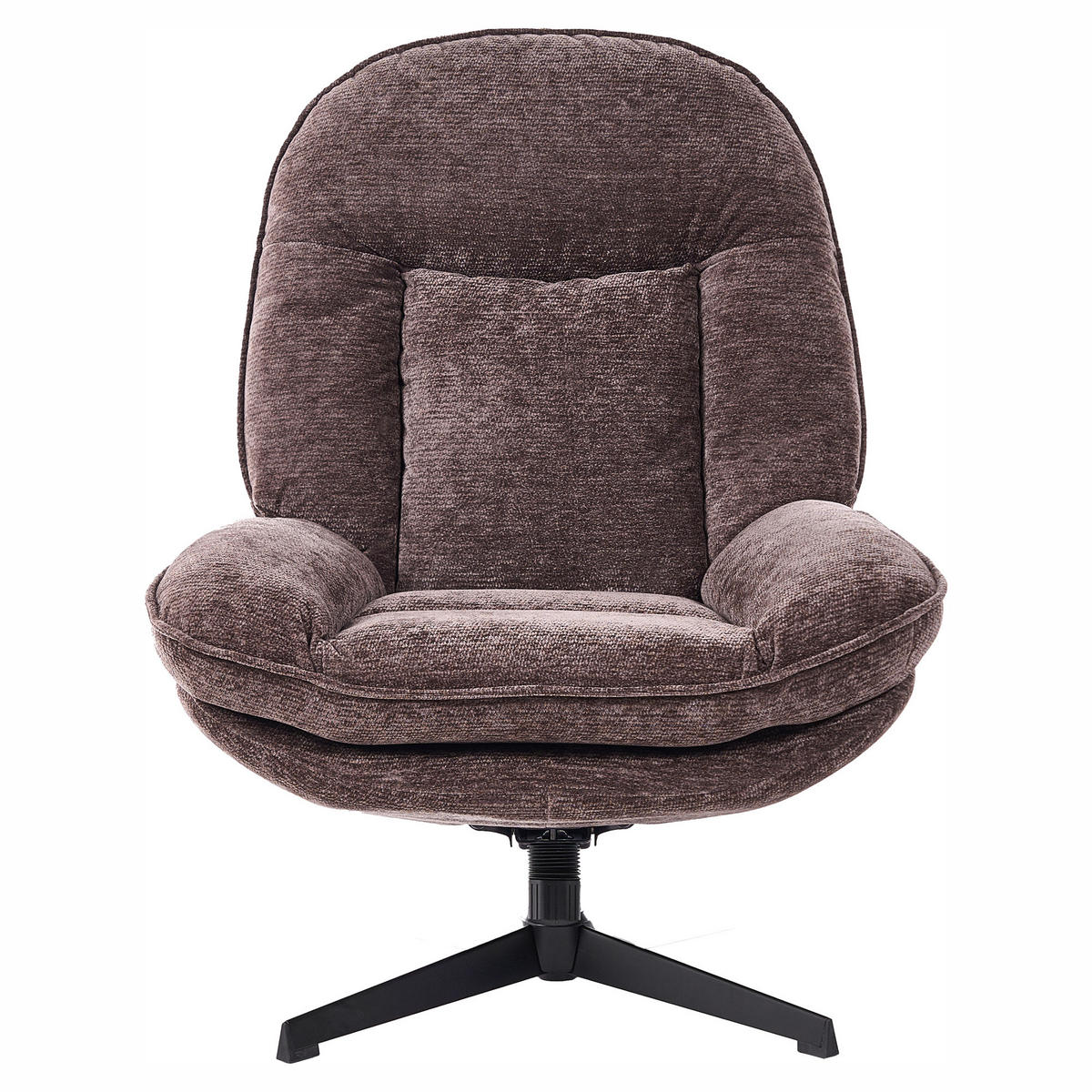 DREHSESSEL Chenillegewebe Dunkelbraun Aremark - Schwarz/Braun, Textil/Metall (80/97/92cm) - Beliani