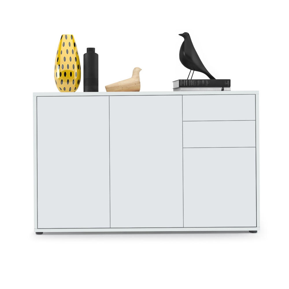 KOMMODE Ben Front in Weiß matt - Weiß, Holzwerkstoff (117/74/36cm) - Vladon