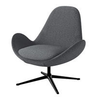 SESSEL - Schwarz/Grau, Textil/Metall (87/90/82cm) - home24