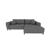 ECKSOFA Massimo Strukturstoff Anthrazit inkl. Schlaffunktion Rechts - Anthrazit/Schwarz, Textil/Metall (246/177cm) - 99rooms