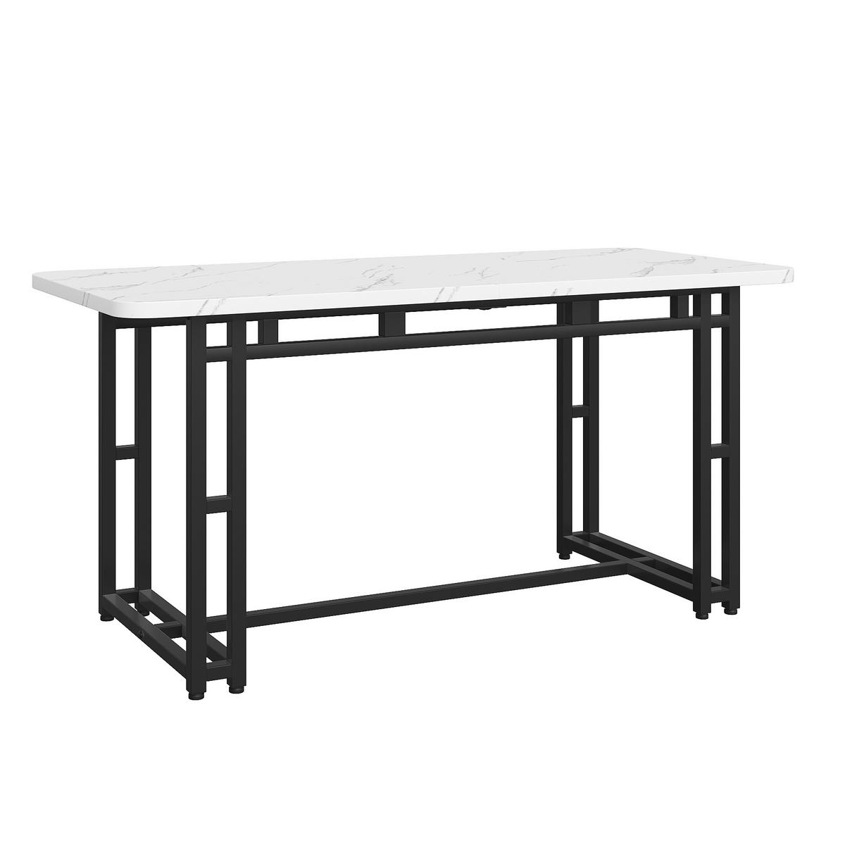 ESSTISCH MDF mit Schwarzen Metallgestell, 140/80/74 cm, Schwarz/Weiß - Schwarz, Holzwerkstoff (140/80/74cm) - Redom
