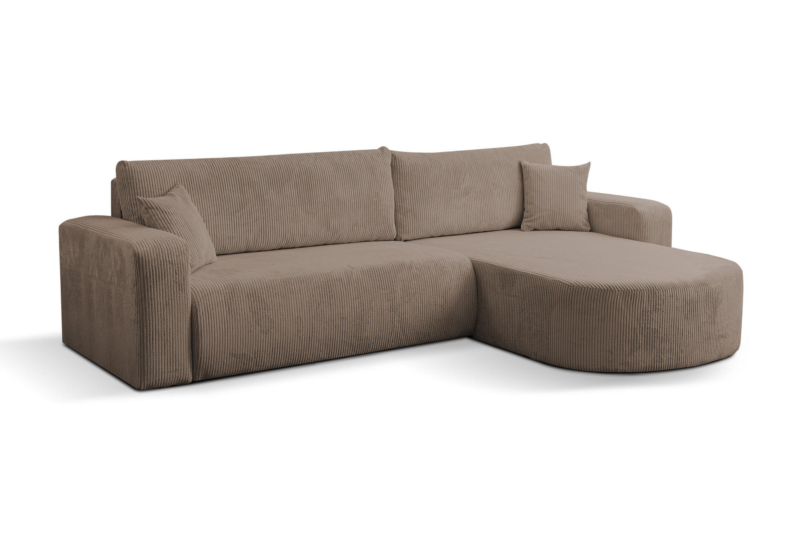 ECKSOFA mit Schlaffunktion Tokio, Braun Cordstoff - Braun, Textil (275/170cm)